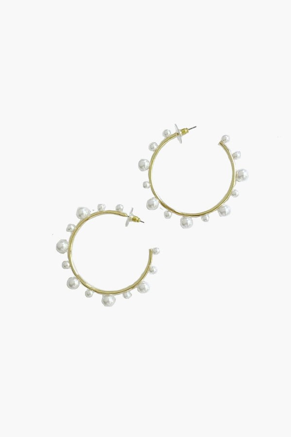 Gold And Pearl Hoop Earrings | Tuckernuck (US)