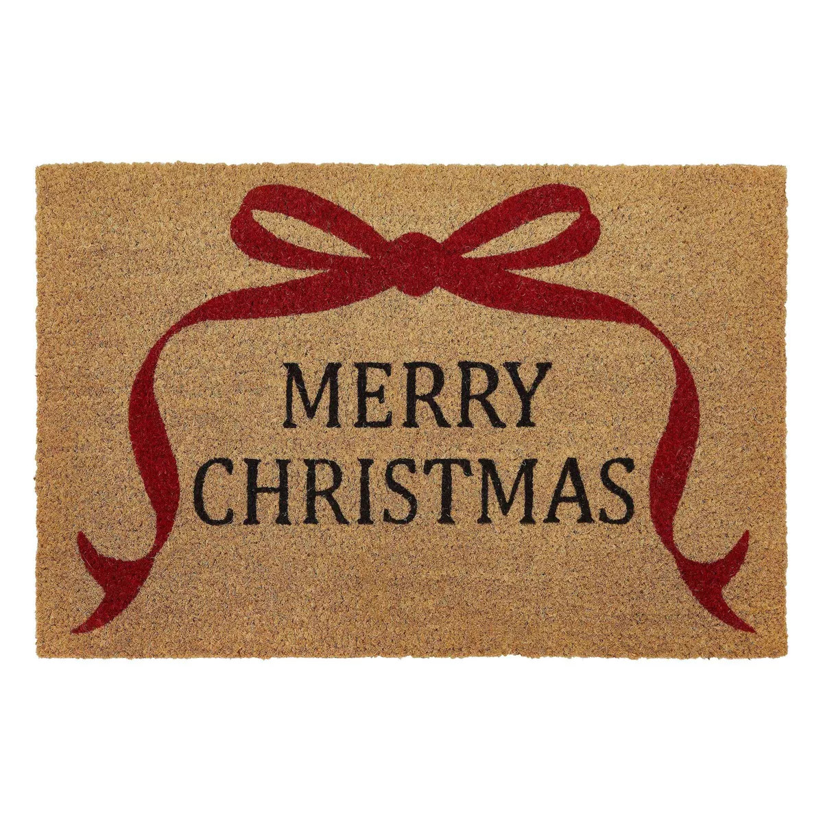 VCNY 1'6"x2'6" Merry Christmas Bow Outdoor Coir Doormat | Target