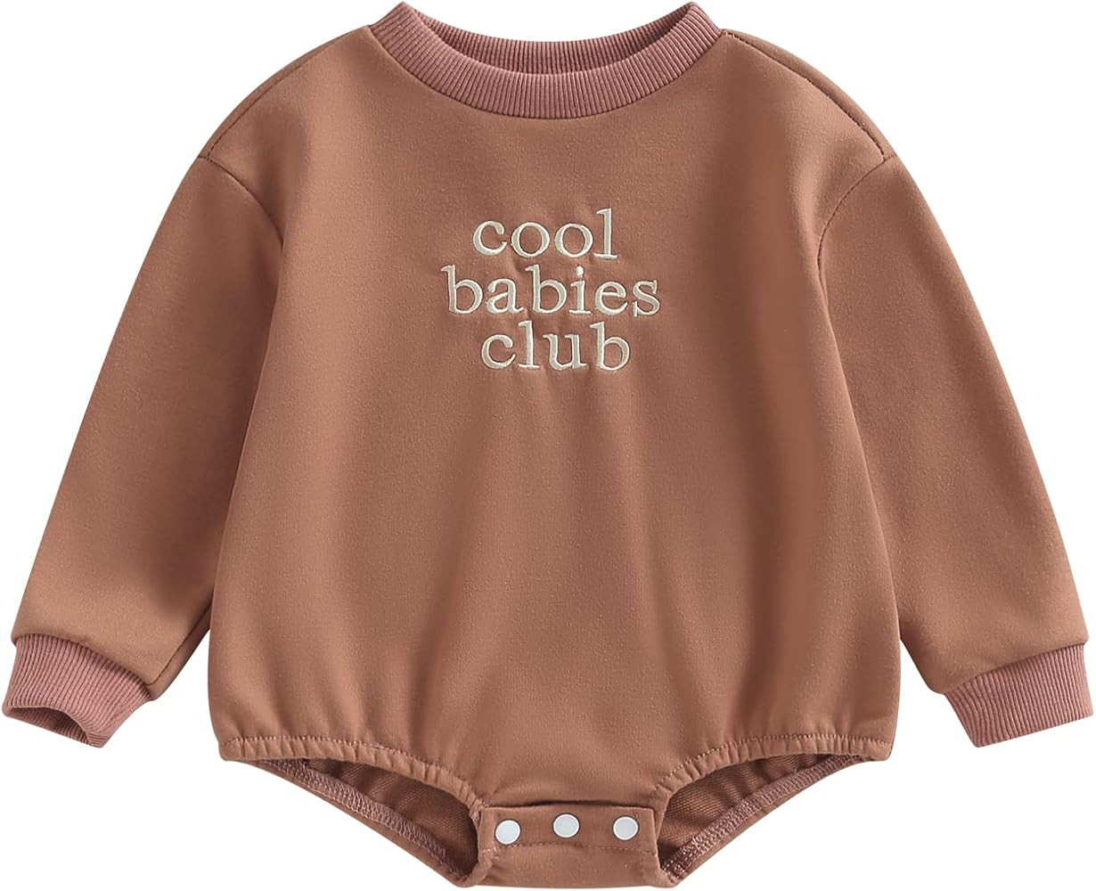 Baby Girl Boy Winter Clothes Infant Fall Outfits Long Sleeve Bubble Romper Crewneck Sweatshirt Cu... | Amazon (US)