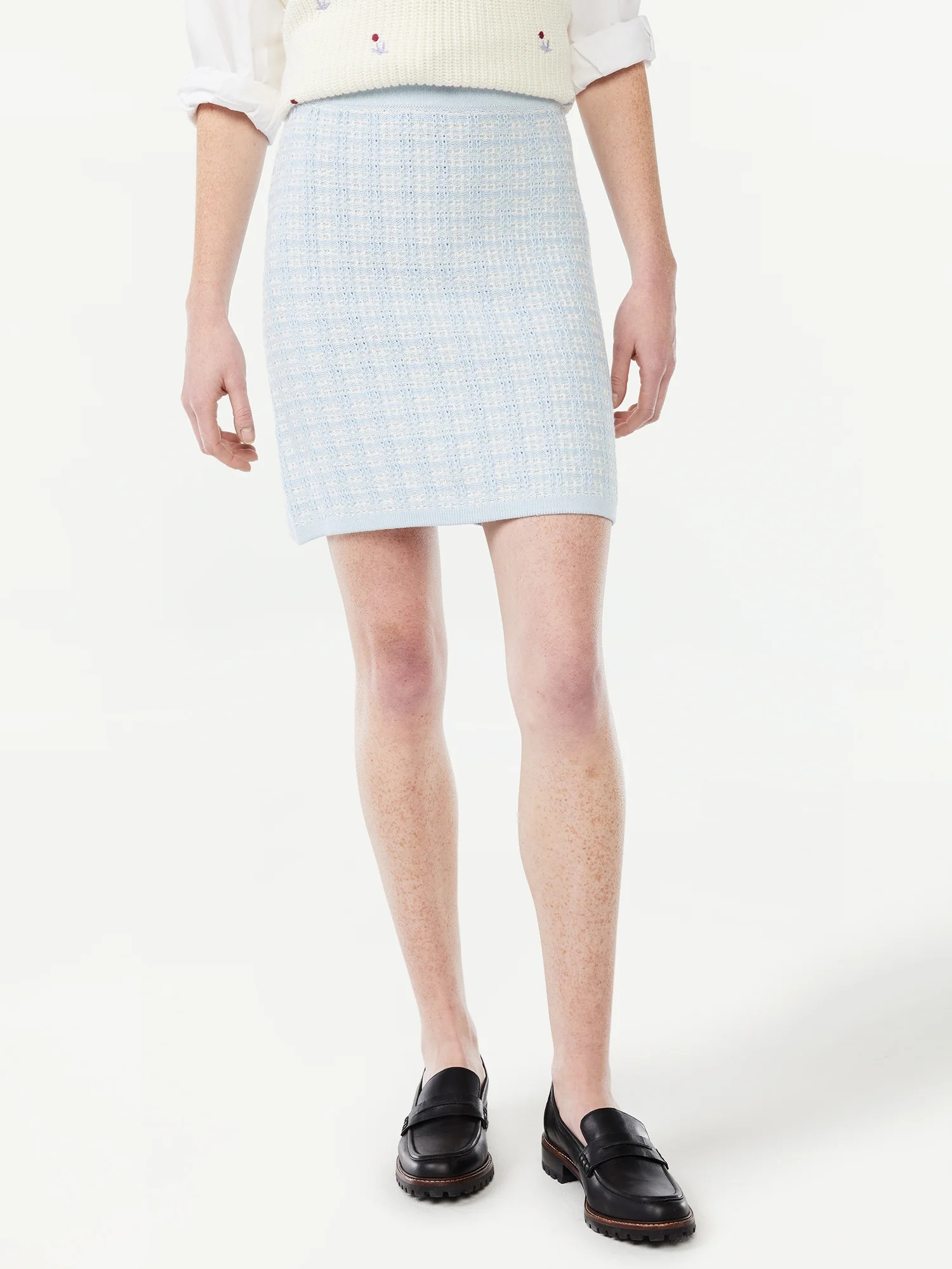 Free Assembly Women's Tweed Mini Sweater Skirt | Walmart (US)