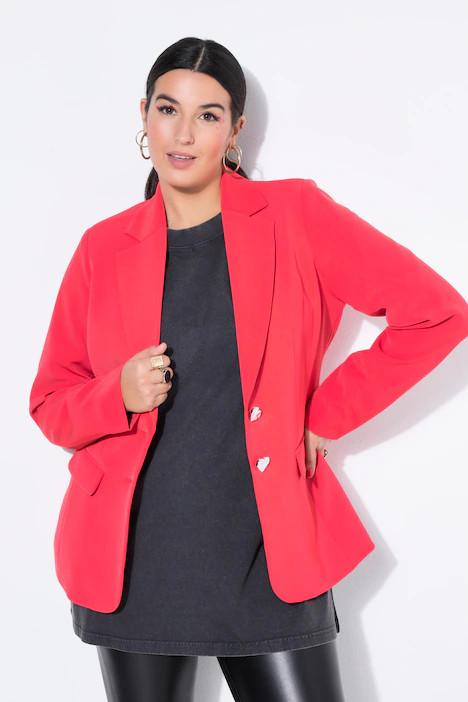Blazer, fitted shape, heart buttons | Ulla Popken - US