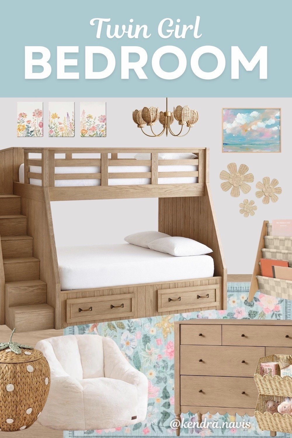 Twin Toddler Girl Bedroom Ideas: Costal Blue & Pink Kids’ Decor & Furniture - Bunk Beds

Neutral toddler girl bedroom, toddler bed, kids bedroom decor, boho kids room, neutral nursery decor, wooden toddler bed, scalloped bed frame, beige kids room, floral wall art, woven wall decor, rattan wall flowers, neutral kids rug, cream area rug, kids dresser, wood dresser, kids storage, book sling shelf, Montessori bedroom, cozy kids chair, boucle kids chair, neutral home decor, modern kids room, aesthetic kids bedroom, warm neutral decor, toddler room inspiration, girls bedroom ideas, kids furniture, playroom decor, pink kids decor, light pink girls decor, twin girls, double bedroom, kids bunk beds

#toddler #bedroom #homedecor #baby #kids #home

#LTKKids #LTKHome
