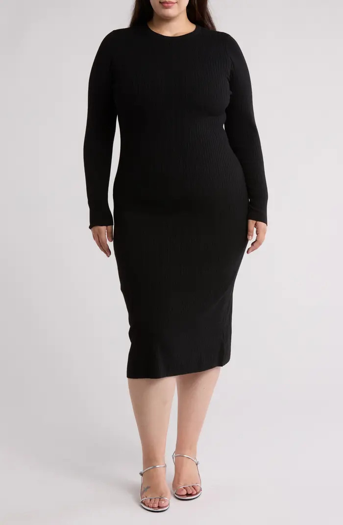 Ribbed Long Sleeve Sweater Dress | Nordstrom Rack
