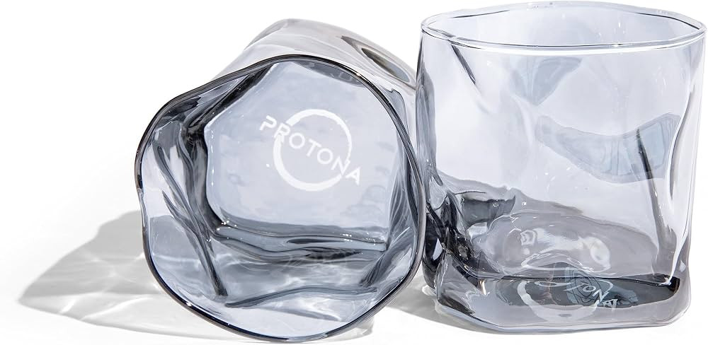 Protona Stemless Wine Glasses Set of 4, Premium 8oz Unique Smoky Whiskey Glasses for Men, Decorat... | Amazon (US)