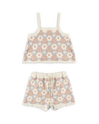 Girls' Lili Knit Crochet Tank Top & Shorts Set - Little Kid | Bloomingdale's (US)