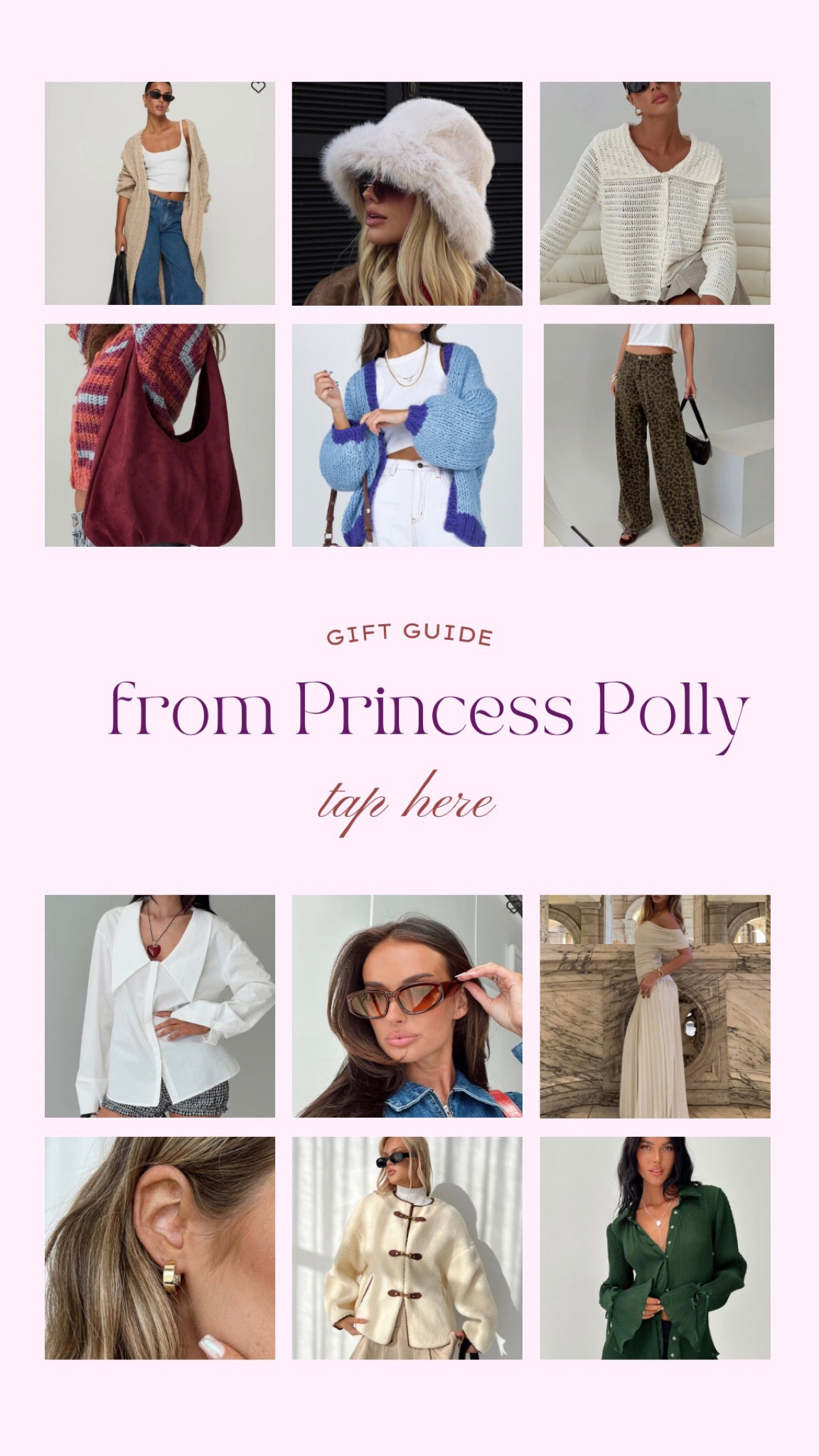 Gift guide from #princesspolly!! Use code ELLIEXO 💖💕🥂🎀🍸

#LTKGiftGuide #LTKStyleTip #LTKHoliday