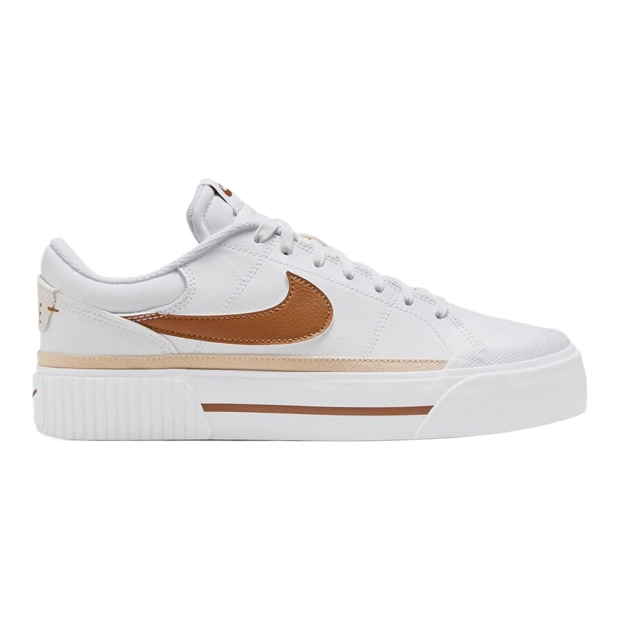 Nike Court Legacy Lift Womens Lifestyle Shoes (White/British Tan/Sanddrift) (HQ1542-100, Brown/Wh... | Amazon (US)