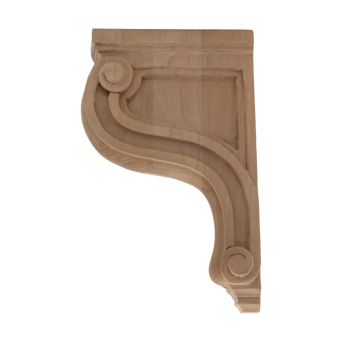 8 in x 2 in x 4-3/4 in Unfinished Small Solid Classic Traditional Plain Wood Corbel | Wayfair North America