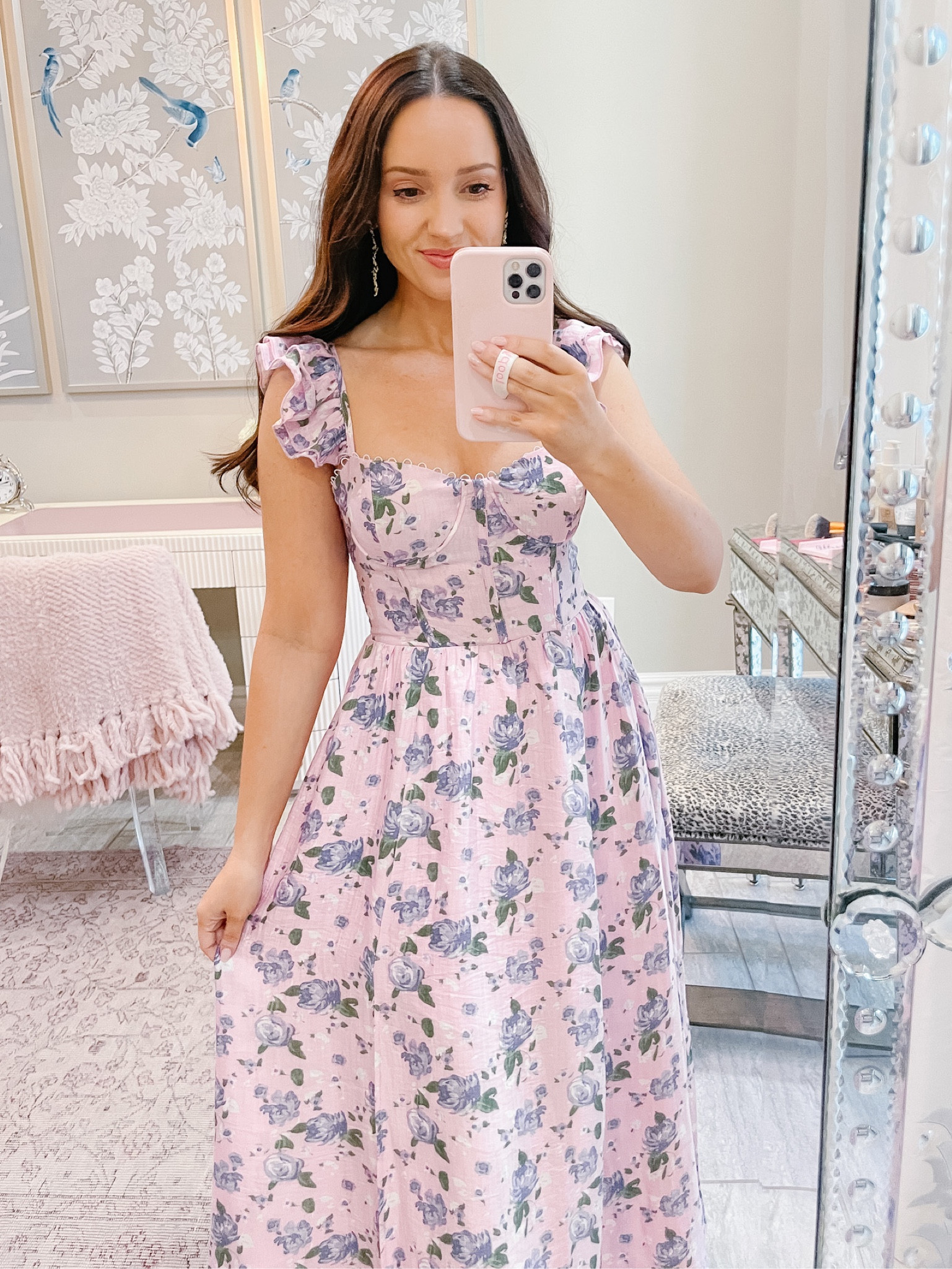 wedelia fit & flare dress Wedelia Dress - Yellow Blue Floral main image 0