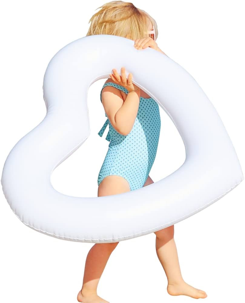 The Original Mini Heart Shaped Pool Float by LOTELI - White Mommy and Me Pool Float - Best Small ... | Amazon (US)