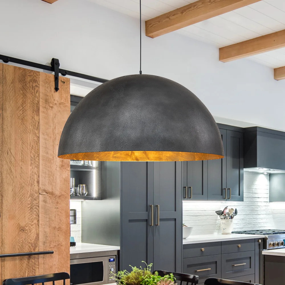 Industrial Oversized Large Metal Dome Pendant | Wayfair North America