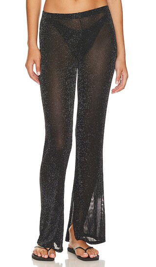 Lurex Mesh Kari Pant in Black | Revolve Clothing (Global)