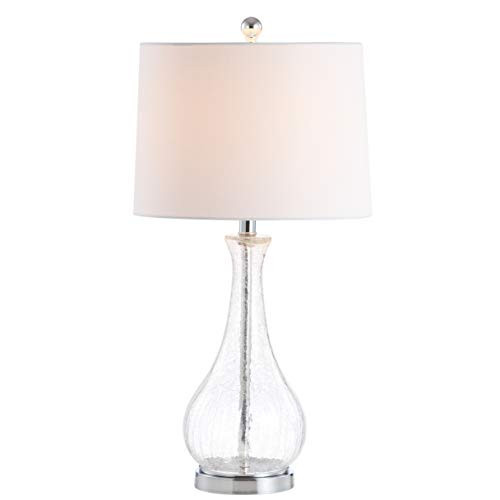 SAFAVIEH Lighting Collection – Finnley Modern Clear Glass 28-Inch Table Lamp, LED Bulb Included, Bedroom Living Room Home Office Nightstand Desk (TBL4206A) | Amazon (US)
