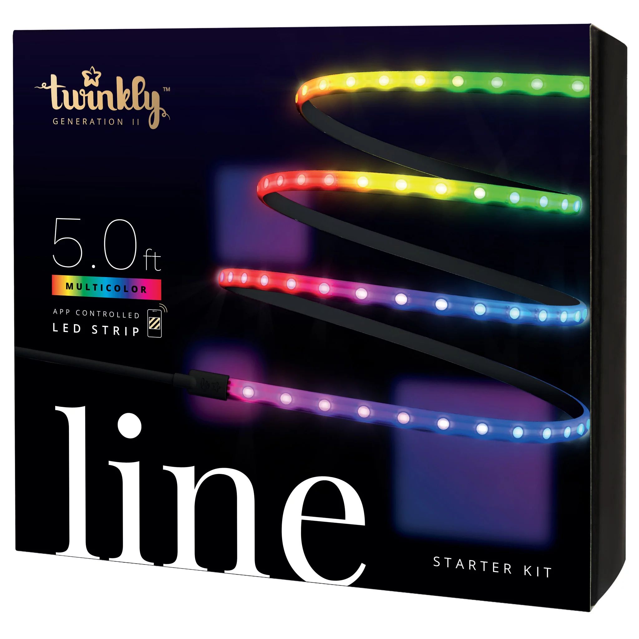 Twinkly Line, Starter Kit App-Controlled Adhesive/Magnetic LED Light Strip, 5ft. | Walmart (US)