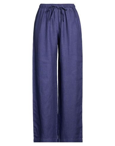 120% Lino Woman Pants Blue Size 10 Linen | YOOX (US)