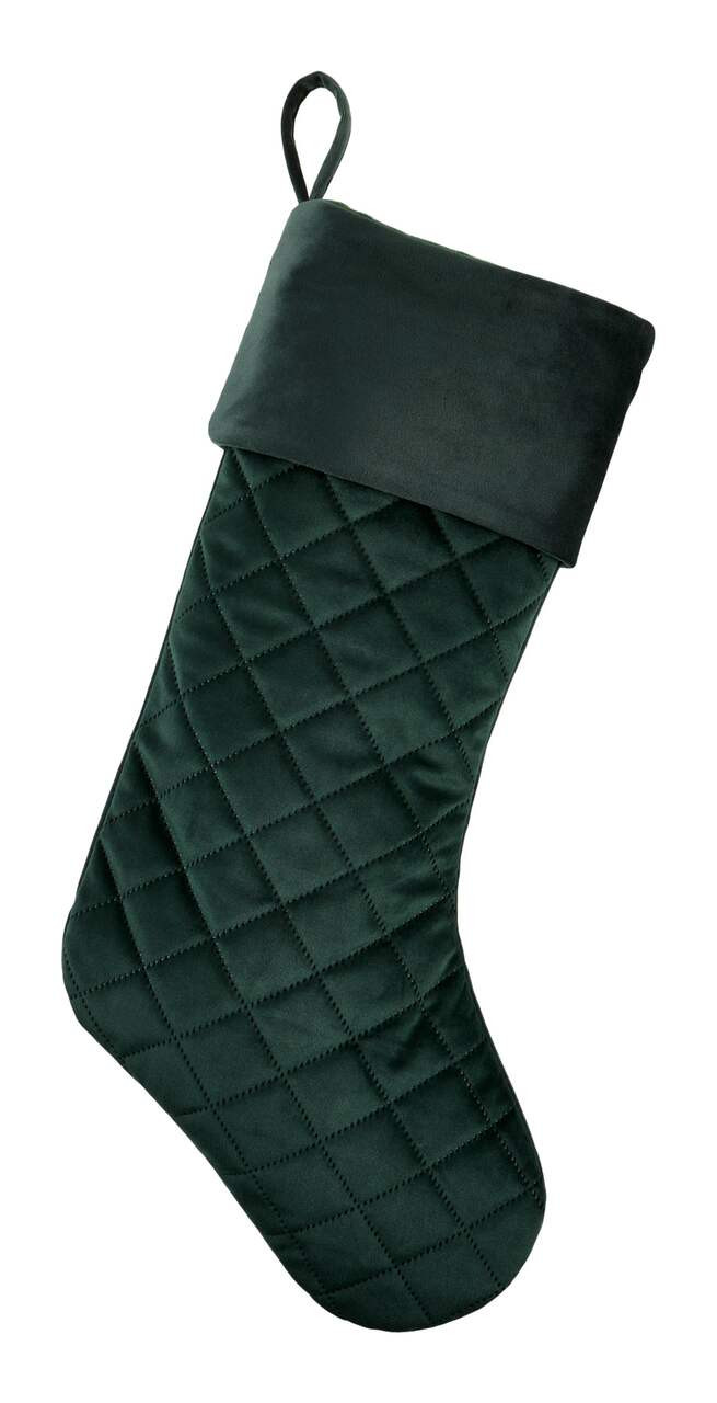 CANVAS Santa's Workshop Christmas Collection Traditional Green Stocking, 22-in#051-5533-0 | Canadian Tire