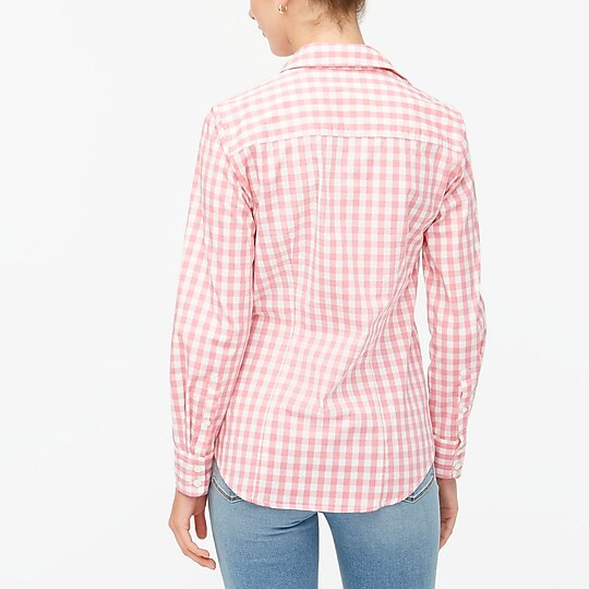 Gingham cotton poplin shirt in signature fit | J.Crew Factory