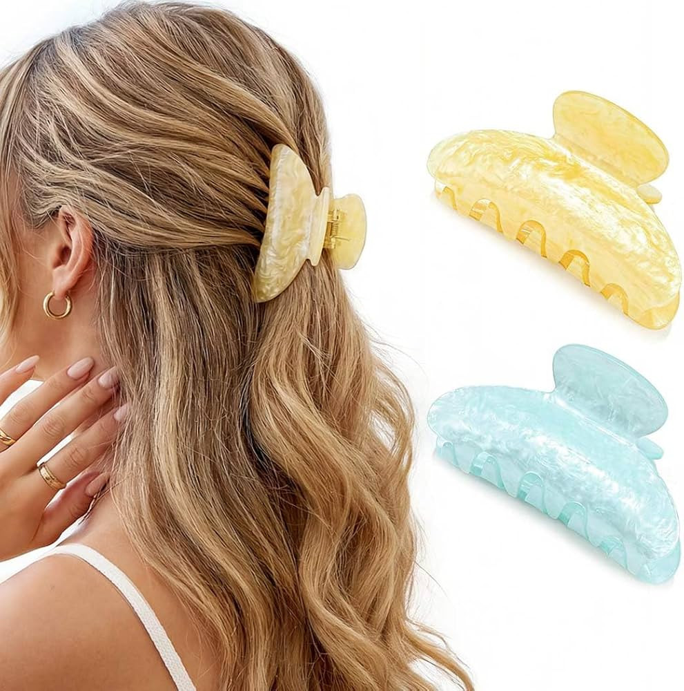 CAKURE Acrylic Hair Clips Medium Claw Clips for Thick Thin Hair Accessories for Women and Girls... | Amazon (US)