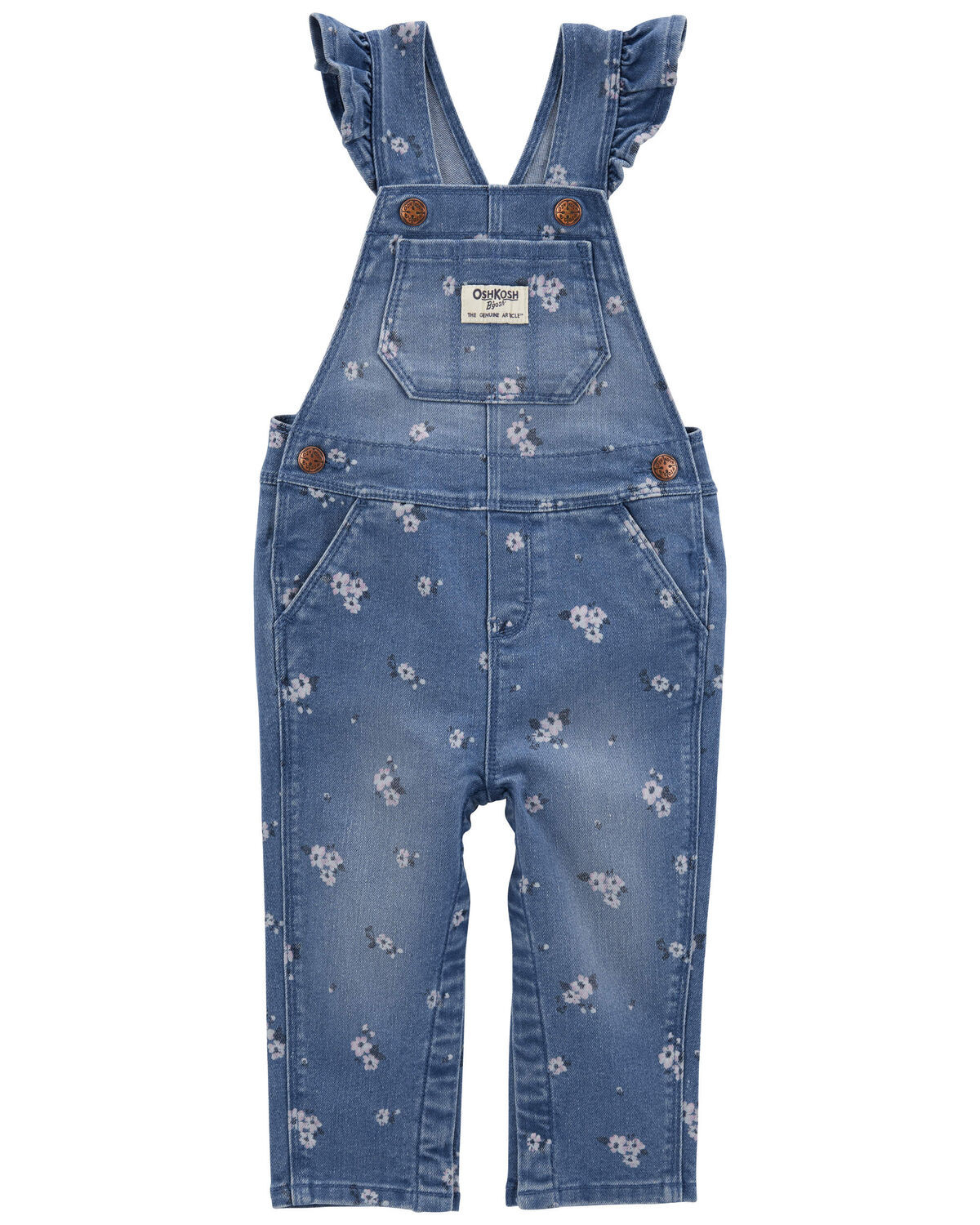 Baby Floral Print Ruffle Stretch Denim Overalls - OshKosh | Carter's | Carter's Inc