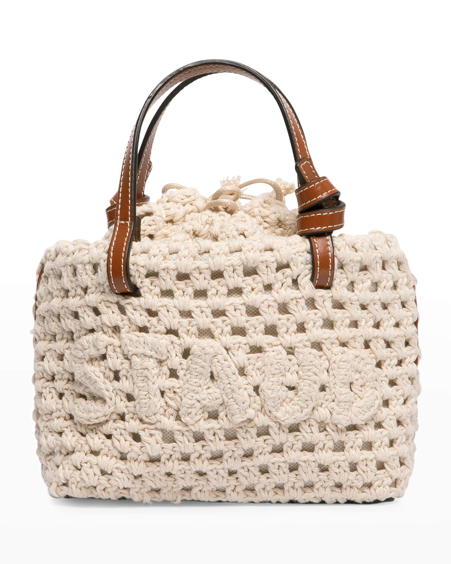 Staud Ria Crochet Top-Handle Bag | Neiman Marcus