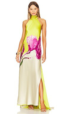 Sherry Gown in Chartreuse Beige Floral | Revolve Clothing (Global)