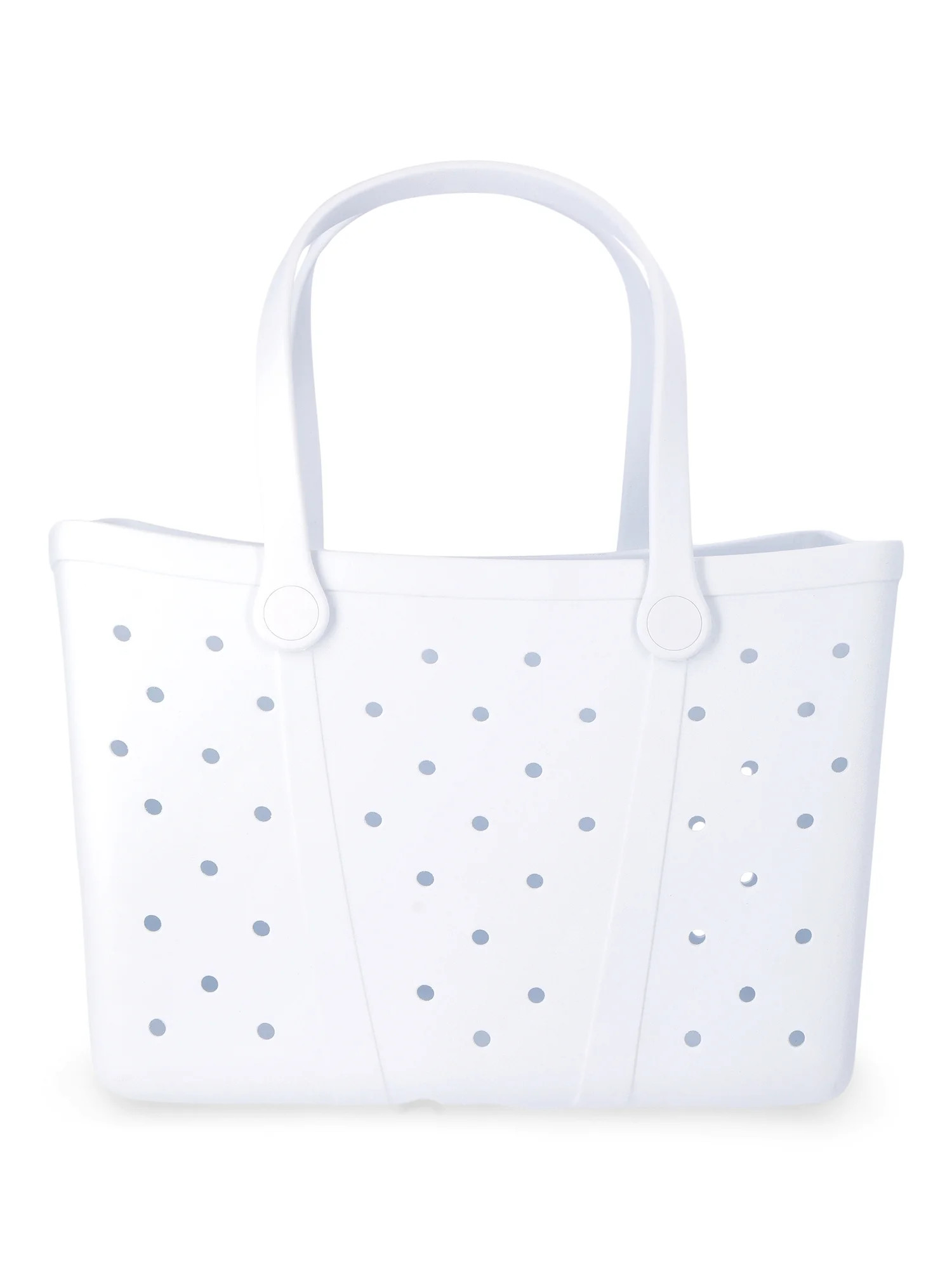 Time and Tru Women's Lightweight Beach Tote Bag, White | Walmart (US)