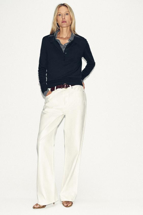 PLAIN KNIT POLO SHIRT | Zara UK