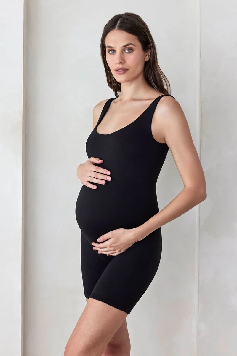 The Cindy Maternity Romper | Shop The Cindy Maternity Bike Short Romper | BUMPSUIT
