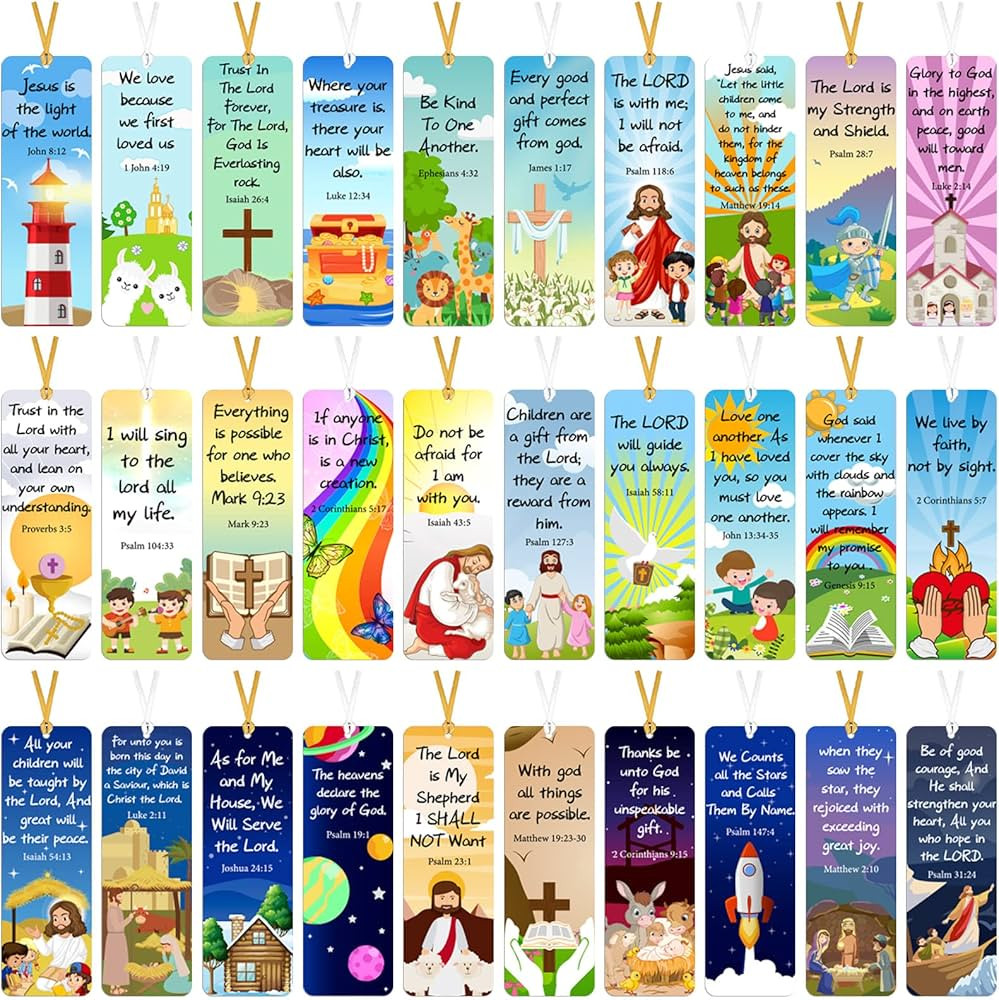 120 Pack Christian Bookmarks for Kids Bible Verse Bookmarks with Scripture Inspirational Spiritua... | Amazon (US)