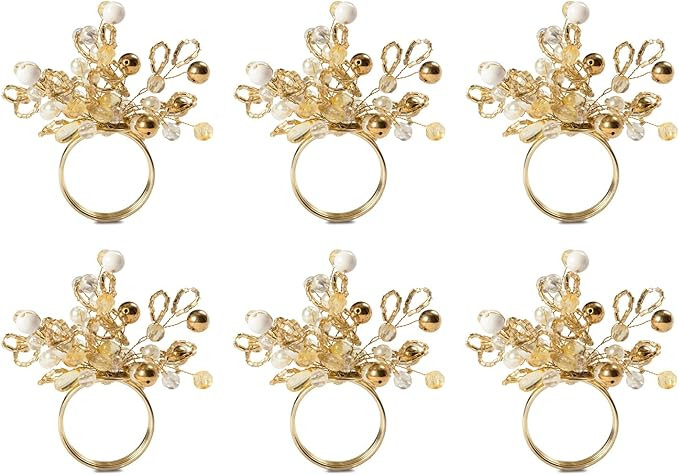 DII Christmas Thanksgiving Holiday Tabletop Décor Collection Decorative Napkin Ring Holder Set, ... | Amazon (US)