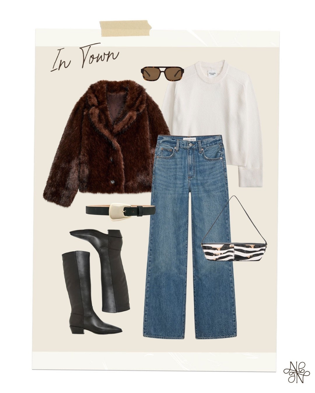 Ski Edit Outfit Inspo: In Town 🤎 Winter outfit Winter fashion Winter coat Mountain town outfit Jeans Denim