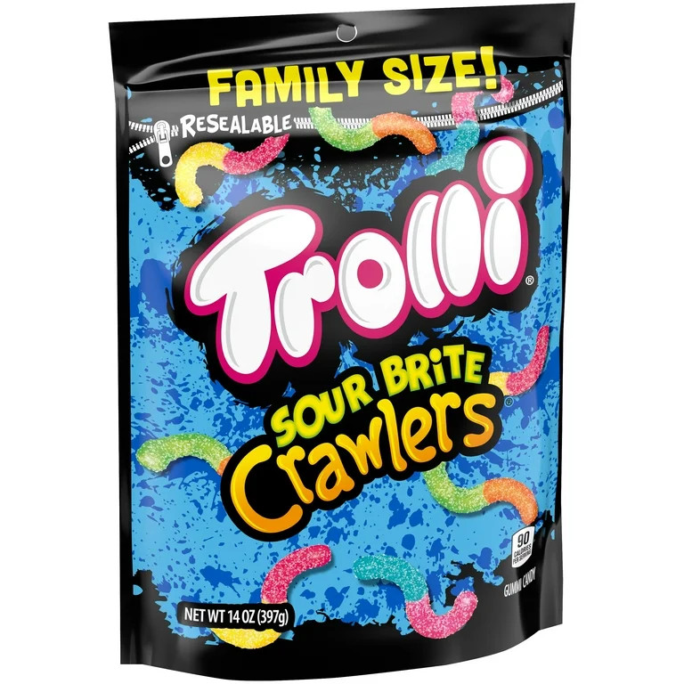 Trolli Sour Brite Crawlers Candy, Sour Gummy Worms, 14 oz Recloseable Bag | Walmart (US)