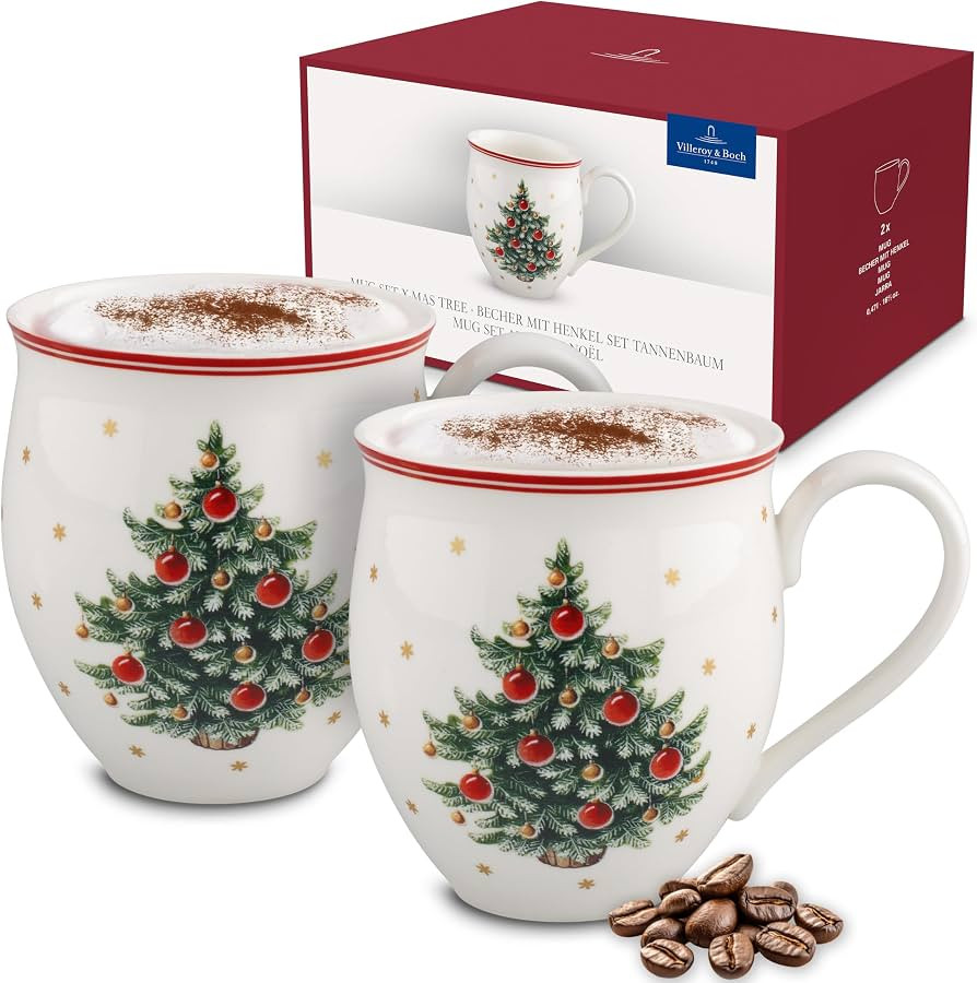 Villeroy & Boch Delight 2-Piece Mug Set, X Mas Tree | Amazon (US)
