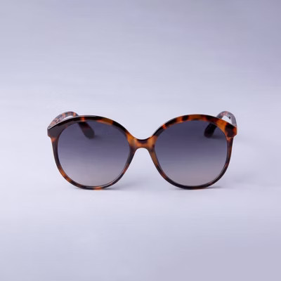 Women's Oversized Round Tortoise Shell Sunglasses - A New Day™ Brown: UV Protection, Recycled P... | Target