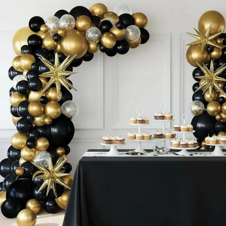 Balloon Garland Set, Black and Gold, Graduation by Way To Celebrate | Walmart (US)