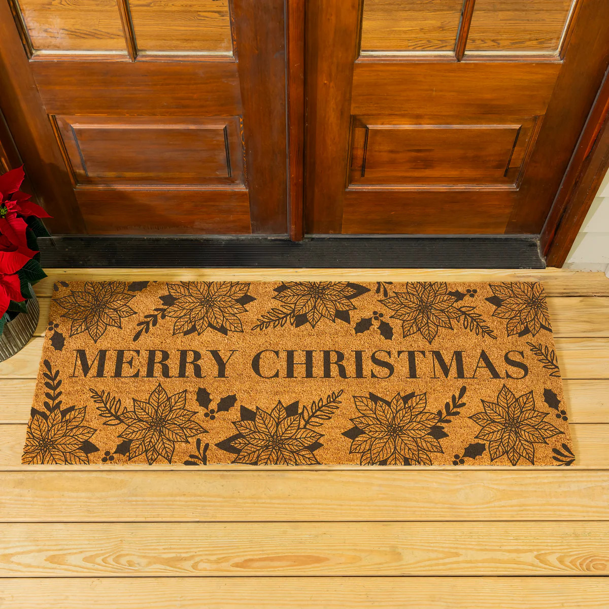 Coir Mat, "MERRY CHRISTMAS", 60"x24" | Plow & Hearth