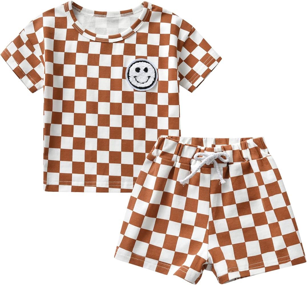 Infant Baby Boy Clothes Short Sleeve Contrast Color Tops and Shorts Casual Summer Outfits Set | Amazon (US)