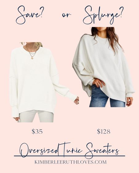 Found an affordable option for this popular tunic sweater from Free People! 

#amazonfinds #comfyclothes #cozyfashion #savevssplurge #affordablestyle

#LTKunder50 #LTKFind