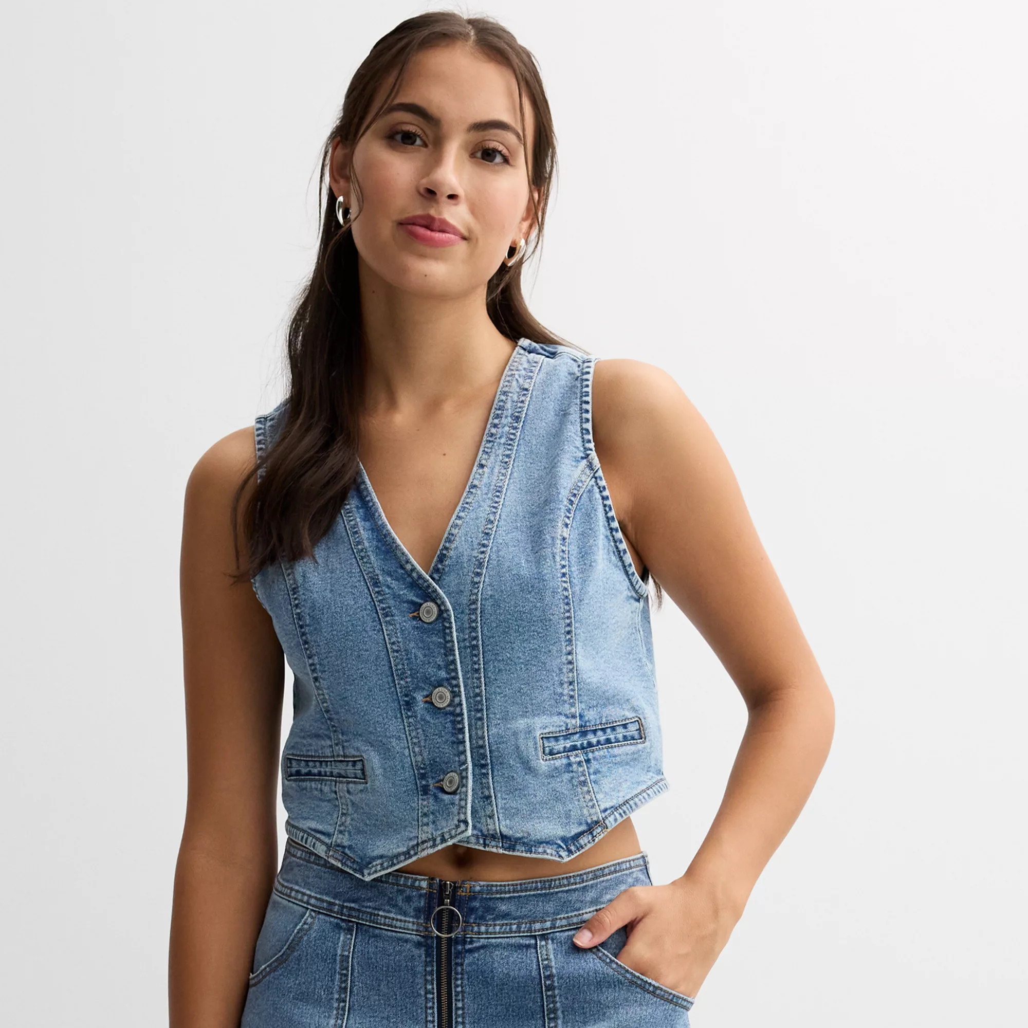 Juniors' Vanilla Star Denim Vest | Kohl's