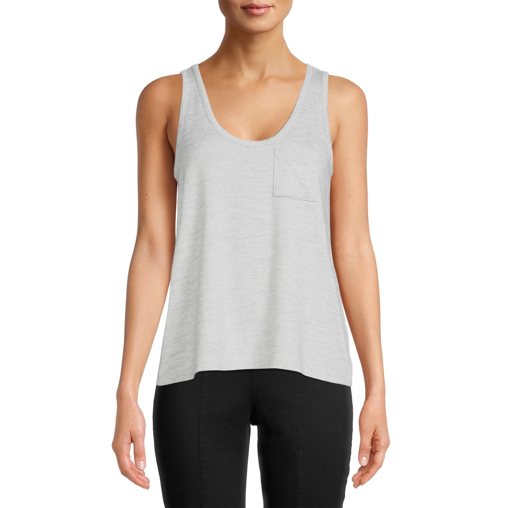 Time and Tru Women's Textured Scoop Tank Top | Walmart (US)