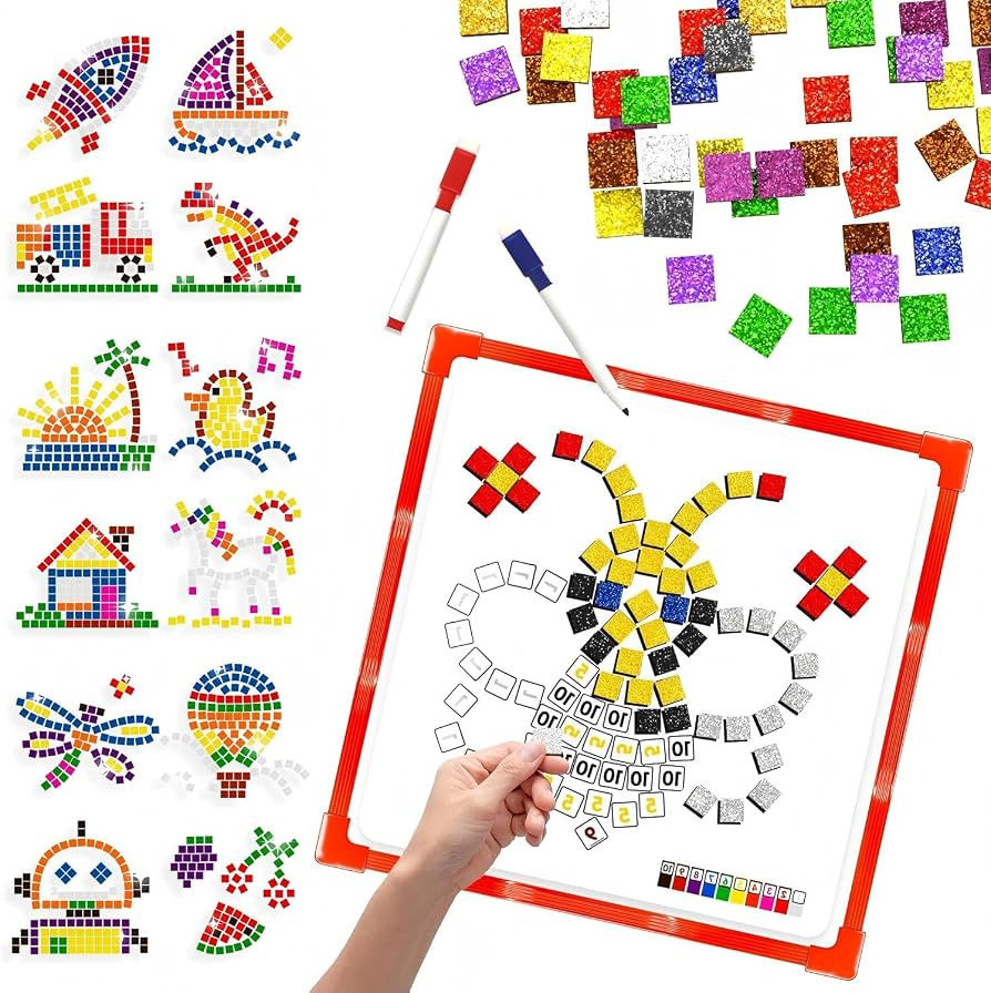 Learning Educational STEM Toy,Mosaic Magnetic Puzzle,330 Foam Building Blocks with 20 Patterns,Ma... | Amazon (US)