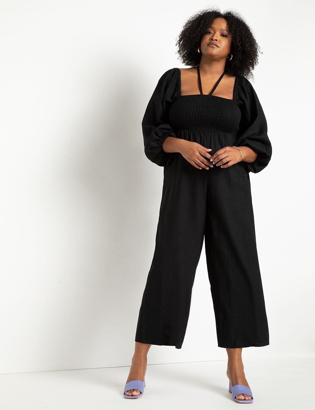 Smocked Bodice Jumpsuit | Women's Plus Size Dresses | ELOQUII | Eloquii
