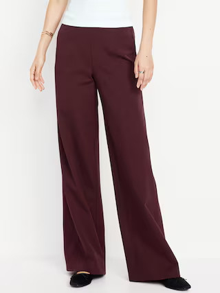 High-Waisted Pull-On Pixie Wide-Leg Pants | Old Navy (US)
