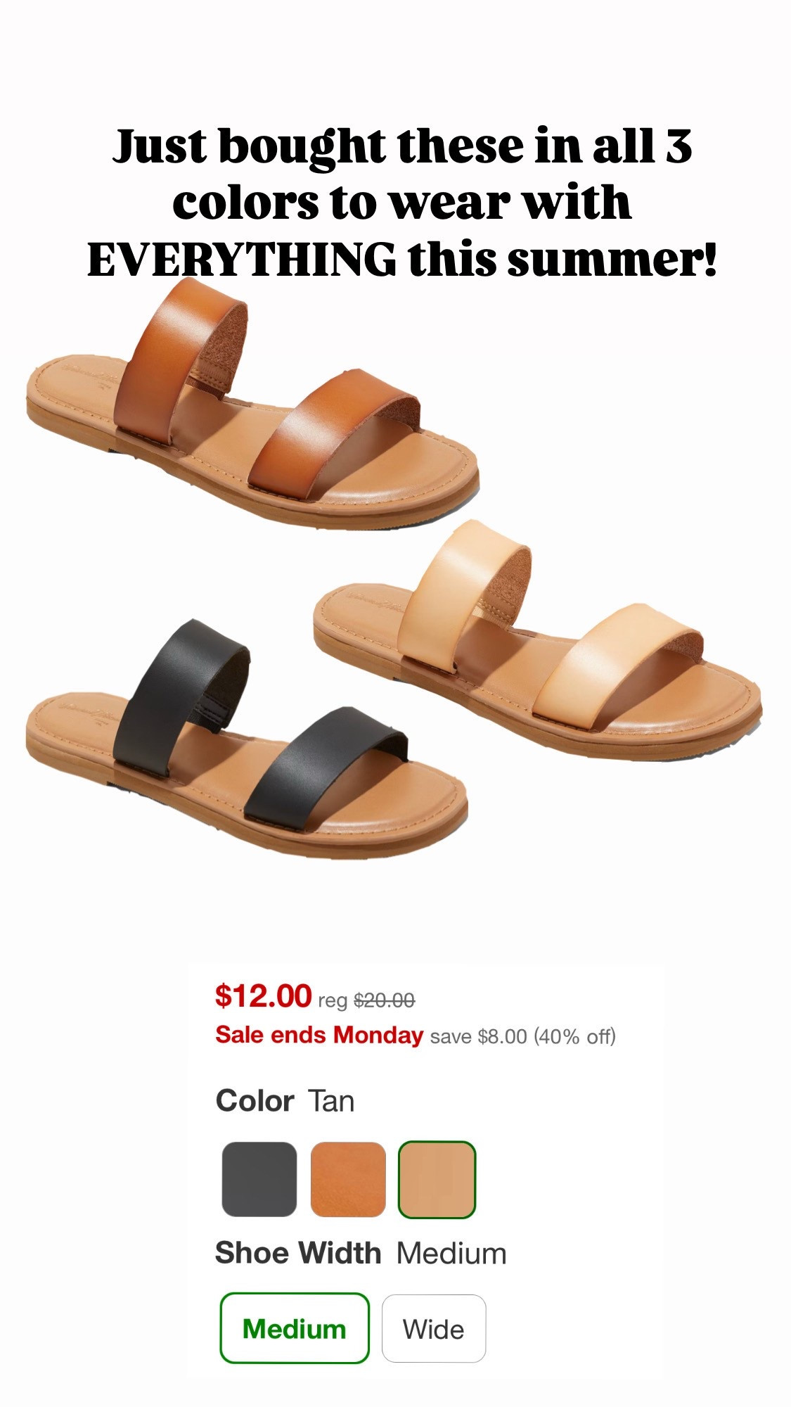 Just got these in all 3 colors! #target #targetfashion #summersandals #summerfashion #sandals 