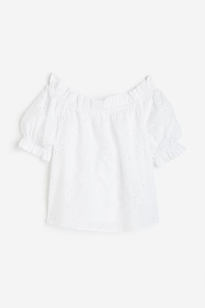 Off-the-shoulder Blouse with Eyelet Embroidery | H&M (US + CA)