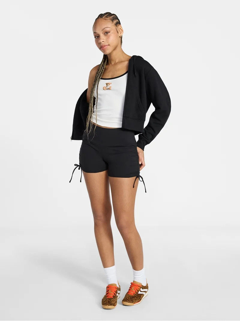 No Boundaries Ruched Side Bike Shorts, 4" Inseam, Women’s XXS-XXL | Walmart (US)