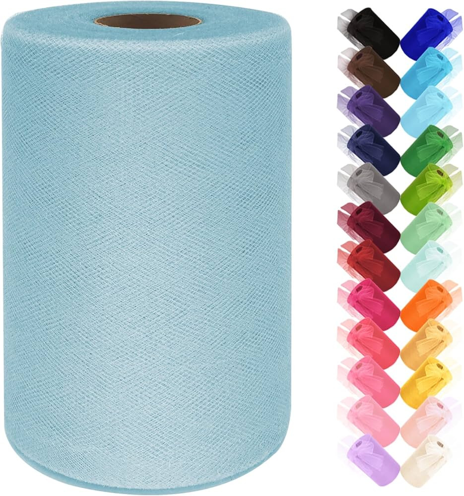 Tulle Fabric Roll 6 Inch by 100 Yards (300 ft) Blue Tulle Ribbon Mesh Netting for DIY Tutu Skirt ... | Amazon (US)