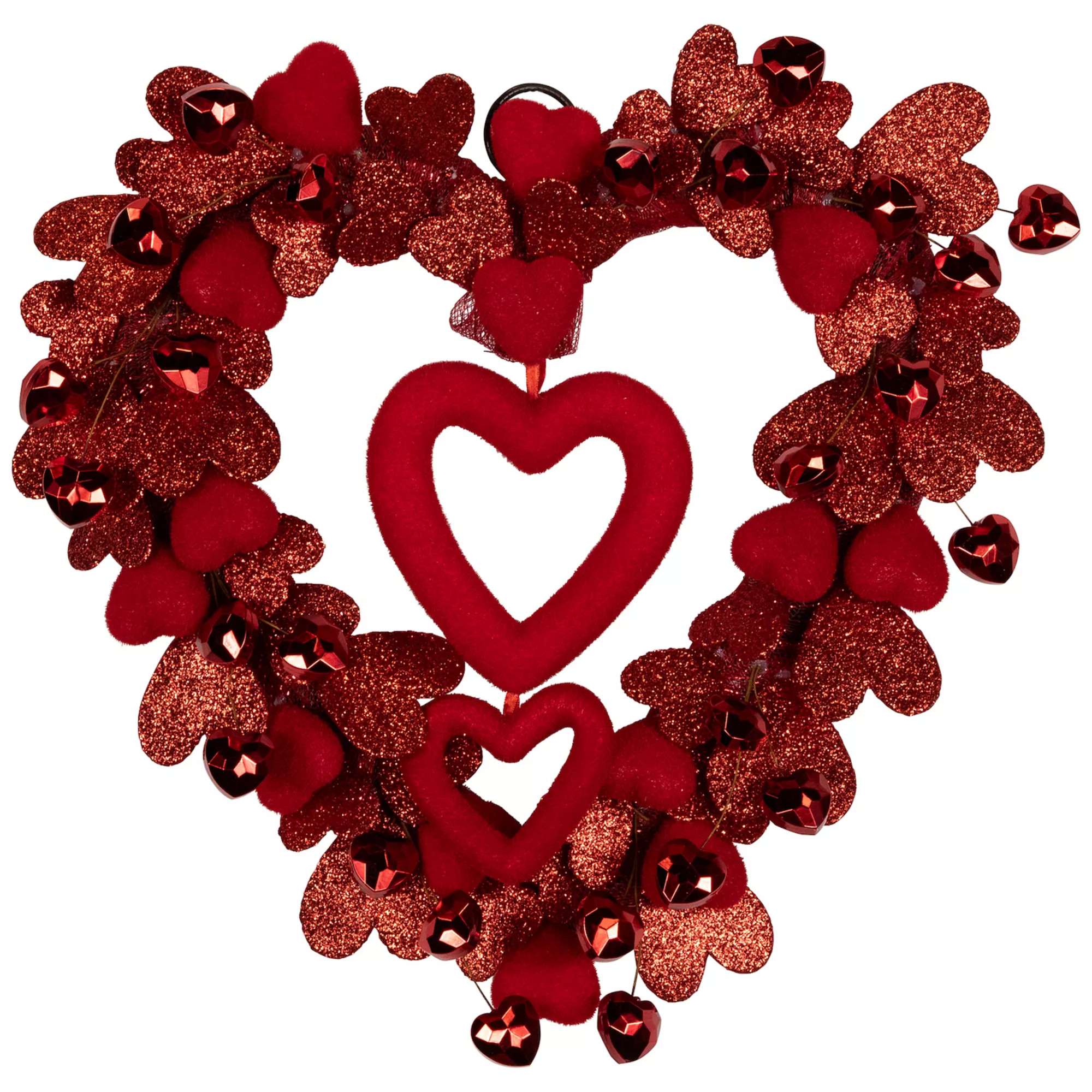 Northlight Red Heart Shaped Glittered Valentine's Day Wreath | Kohl's