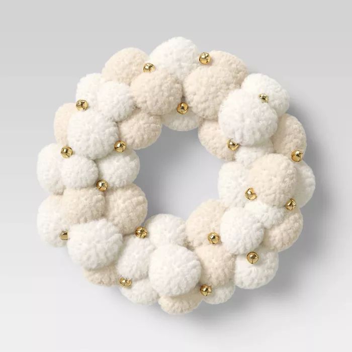 Two-Tone Pom-Pom Wreath Cream - Threshold™ | Target