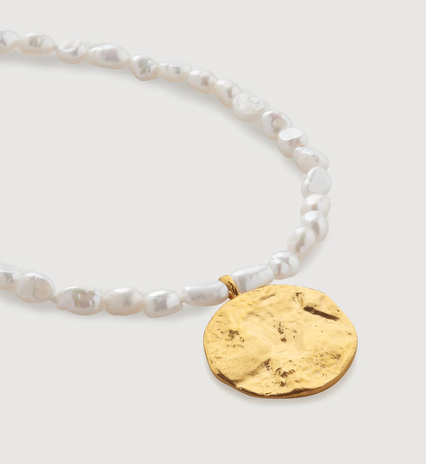 Capri Keshi Pearl Disc Necklace | Monica Vinader (Global)